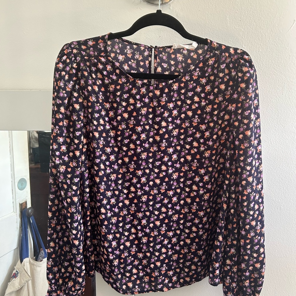 Floral Women's Top - Purple and Orange